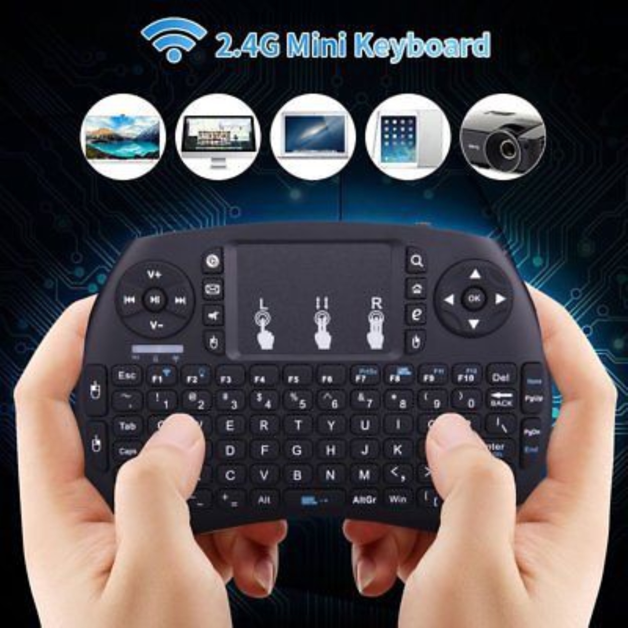 ♙♠ ✅ TTC I8 3-color Backlight Wireless Mini Keyboard with Touchpad
