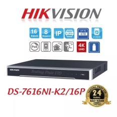 ĐẦU GHI CAMERA IP 16 KÊNH HIKVISION DS-7616NI-K2/16P Ultra HD 4K 8MP, 16 Cổng PoE, 2 HDD SATA – Hàng Chính Hãng