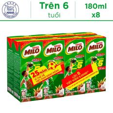 Lốc 8 Hộp Thức Uống Lúa Mạch Uống Liền Nestlé MILO 180ml – Phiên Bản Lốc 8 Đặc Biệt 25 Năm