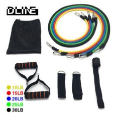 Bộ 5 dây đàn hồi-Gồm 11 chi tiết như hình đại diện- tập thể hình cao cấp – dụng cụ tập gym – thể thao