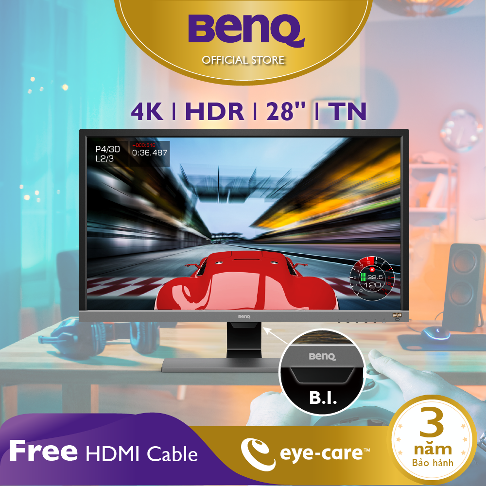 [HOT] Màn hình máy tính BenQ EL2870U 28 inch 4K HDR 1ms Eye-Care chuyên Gaming, Giải trí PS4, PS4 Pro, Xem phim