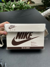 Túi hộp đeo chéo Nike trắng kem Box shoes custom mini bag