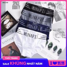 Bộ 4 quần lót nam Munafie hàng dệt kim cao cấp (Có túi zip) – Quần sịp tam giác- WS17