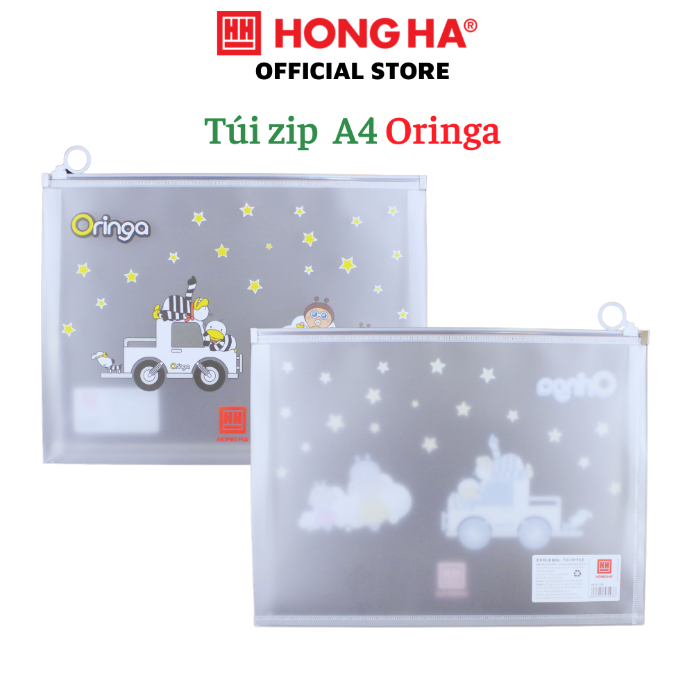 Túi zip A4 đựng tài liệu Hồng Hà| Clear bag Oringa | Túi Đựng Giấy Kiểm Tra Khoá Zip A4 – 3498