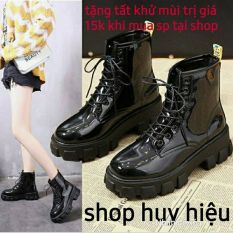 bốt nữ cổ cao bốt martin giày boot nữ cổ thấp gót vuông cao 5cm tôn dáng dễ mix đồ TẶNG tất khử mùi trị giá 15k tại shop huy hiệu