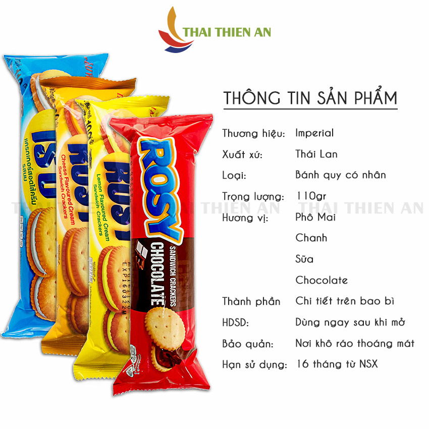 [Ăn Là Nghiền]Bánh Quy Rosy 100gr Chanh NK Thái Lan Từ Hàng Nhập Khẩu HCM