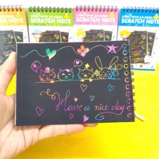 Sổ ma thuật, sổ tay ma thuật màu đen, sổ tranh cạo cho bé