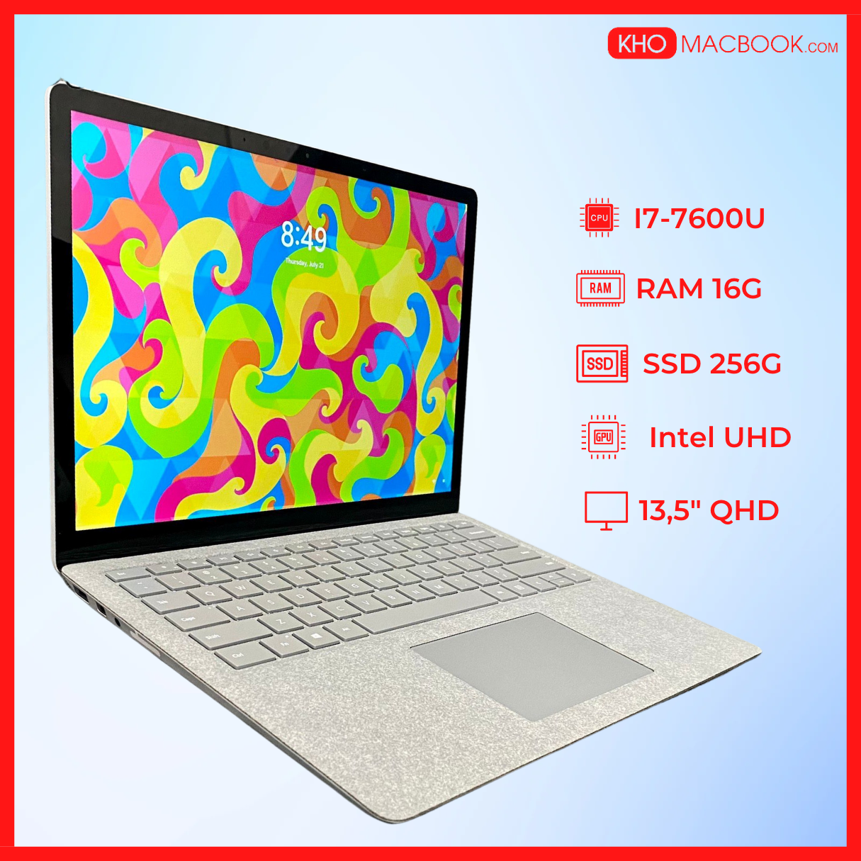Surface Laptop 1 Core i7-7600U l RAM 16GB l SSD 500GB l Màn 13 inch 2K Touch [BẢO HÀNH 3 – 12 THÁNG] Mới 99%