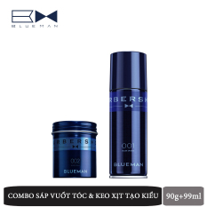 Combo Sáp Vuốt Tóc Tạo Kiểu Hair Wax 002 & Keo Xịt Giữ Nếp Blueman