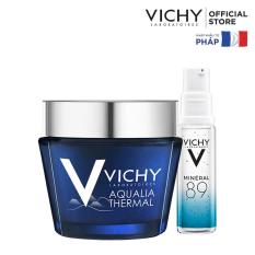 Bộ sản phẩm dưỡng kết hợp mặt nạ ngủ cấp ẩm và phục hồi da Vichy Aqualia Thermal Night Spa 75ml
