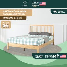 [FREESHIP MỌI ĐƠN]Giường gỗ Zinus phong cách cổ điển/ Farmhouse Wood Platform Bed King 180x200x30cm