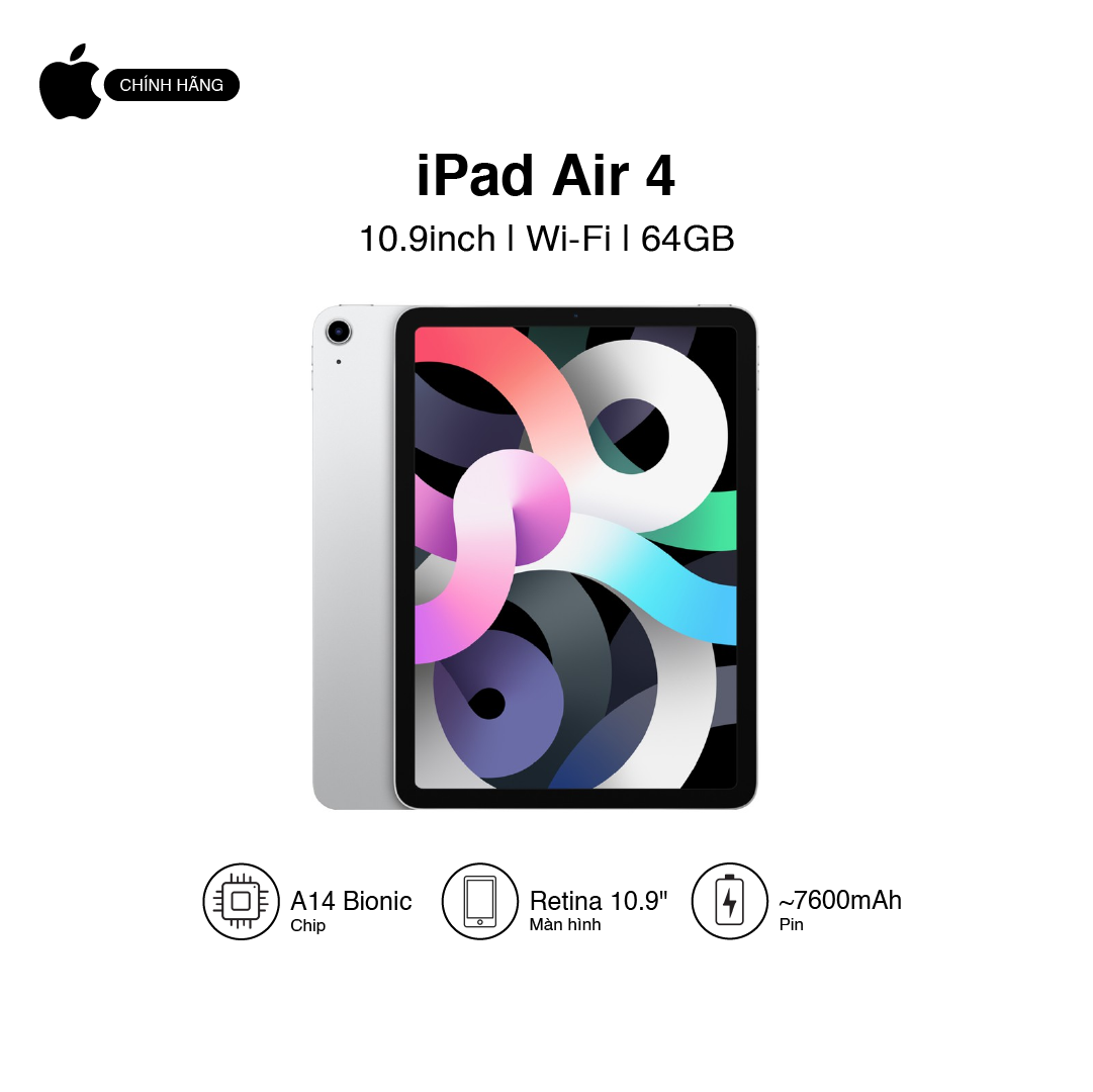 Máy tính bảng Apple iPad Air 4 2020 10.9-inch Wifi 64GB – Hàng chính hãng ZA/A