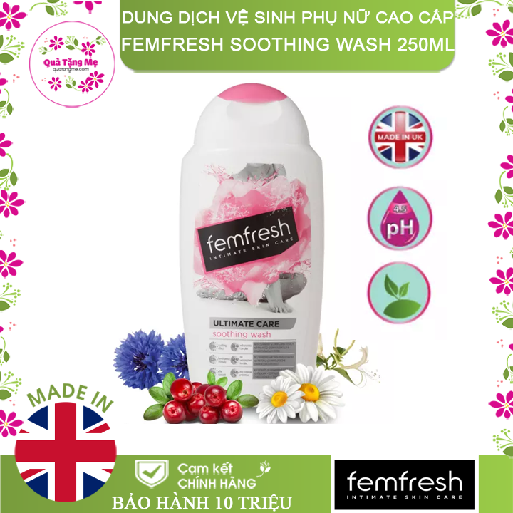 [ CHÍNH HÃNG ] Dung dịch vệ sinh phụ nữ cao cấp Femfresh Soothing Wash 250ml