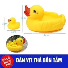 Đồ chơi Đàn vịt bóp kêu chút chít cho bé gồm 1 vịt mẹ và 3 vịt con