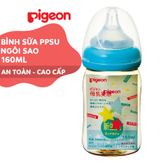 Bình sữa cổ rộng PPSU Plus Ngôi sao Pigeon 160ml (SS)