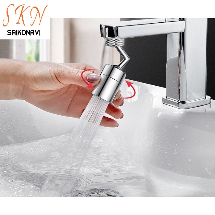 Đầu Nối Tăng Áp Xoay 720 Độ Thiết Kế Thông Minh Lắp Vòi Nước Chậu Rửa Bát Chén, Lavabo