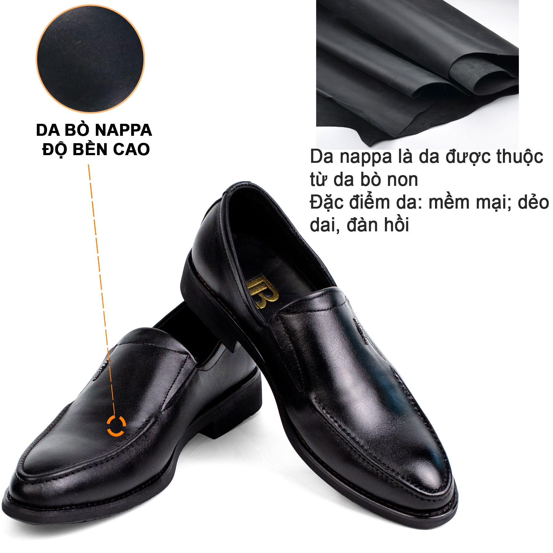 Giày nam công sở da bò nappa cao cấp, giày lười G114- Bụi leather- hộp sang trọng -Bảo hành 12...