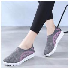 Giày lười nữ phong cách êm chân thoáng khí – chữ V (full hộp) -màu ghi, tím, hồng – Size 35 đến 40 – V124