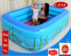 Bể bơi trẻ em, ho boi phao,bể bơi phao mini,mua be boi,bể bơi gia đình – Bể bơi trẻ em cao cấp 3 tầng, Size 150*110*55cm, bể bơi mini cho bé vui chơi ngày hè năng động, Giá Siêu Khuyến mại BBTE2019