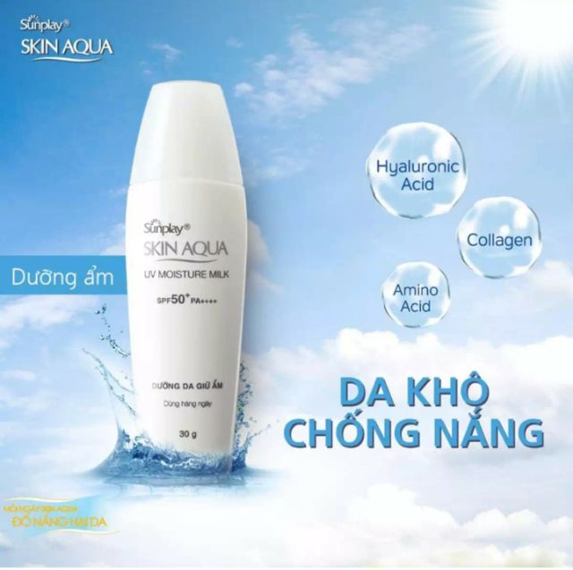 Sữa Chống Nắng Hằng Ngày Dưỡng Da Giữ Ẩm Sunplay Skin Aqua Uv Moisture Spf50+ Pa+++ 30G