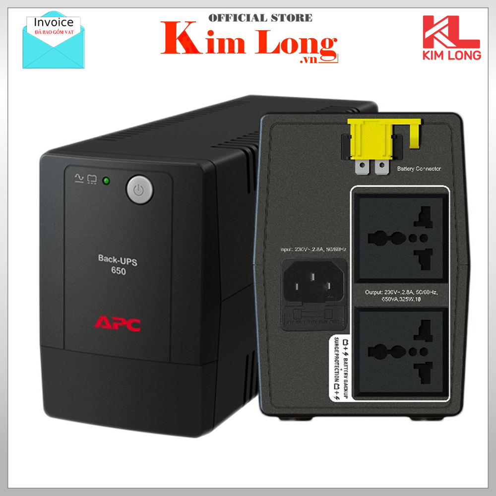 Bộ lưu điện UPS APC BX650LI-MS 650VA 230V AVR Universal Sockets ( có bình ) – bảo hành 24 tháng chính hãng