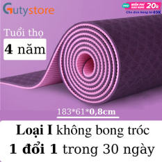 Thảm tập GYM YOGA tại nhà chống trơn trượt 2 lớp cao su TPE 8mm cao cấp tập thể dục tại nhà giảm mỡ cơ bụng, gấp gọn, du lịch tiện lợi cao su non không thấm nước – Gutystore