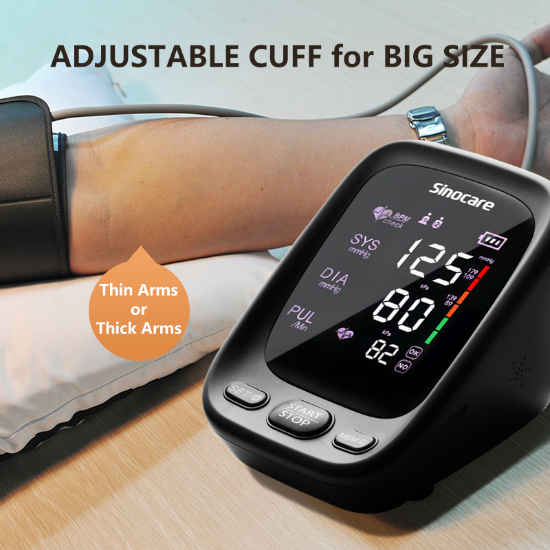 Sinocare Máy đo huyết áp bắp tay tự động cho người dùng kép Máy đo huyết áp kế thông minh...
