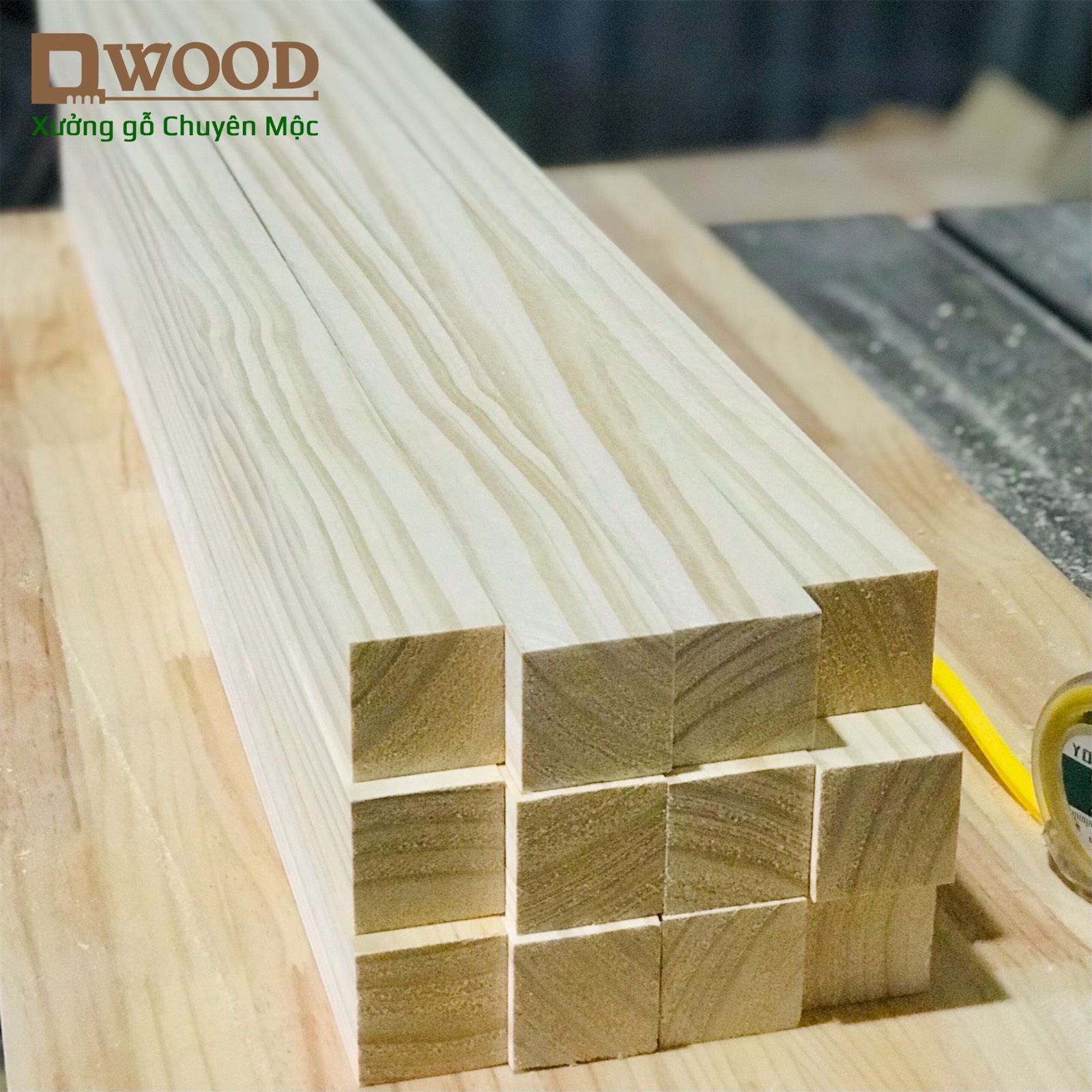 Thanh gỗ thông Dwood vuông 4x4 đã xử lý các mặt đẹp