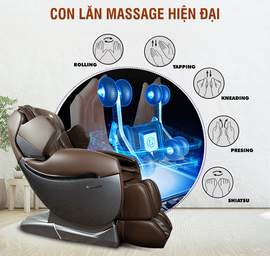 Ghế massage Kingsport G25 - ghế massage toàn thân cao cấp,tự động mát xa đa năng, xoa dịu nhức mỏi...