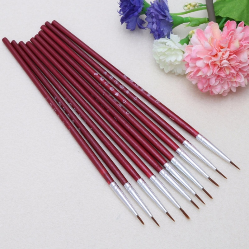 Mua 10 Cây Cọ Vẽ Ni lông Vẽ Màu Nước Màu Acrylic - Quốc tế