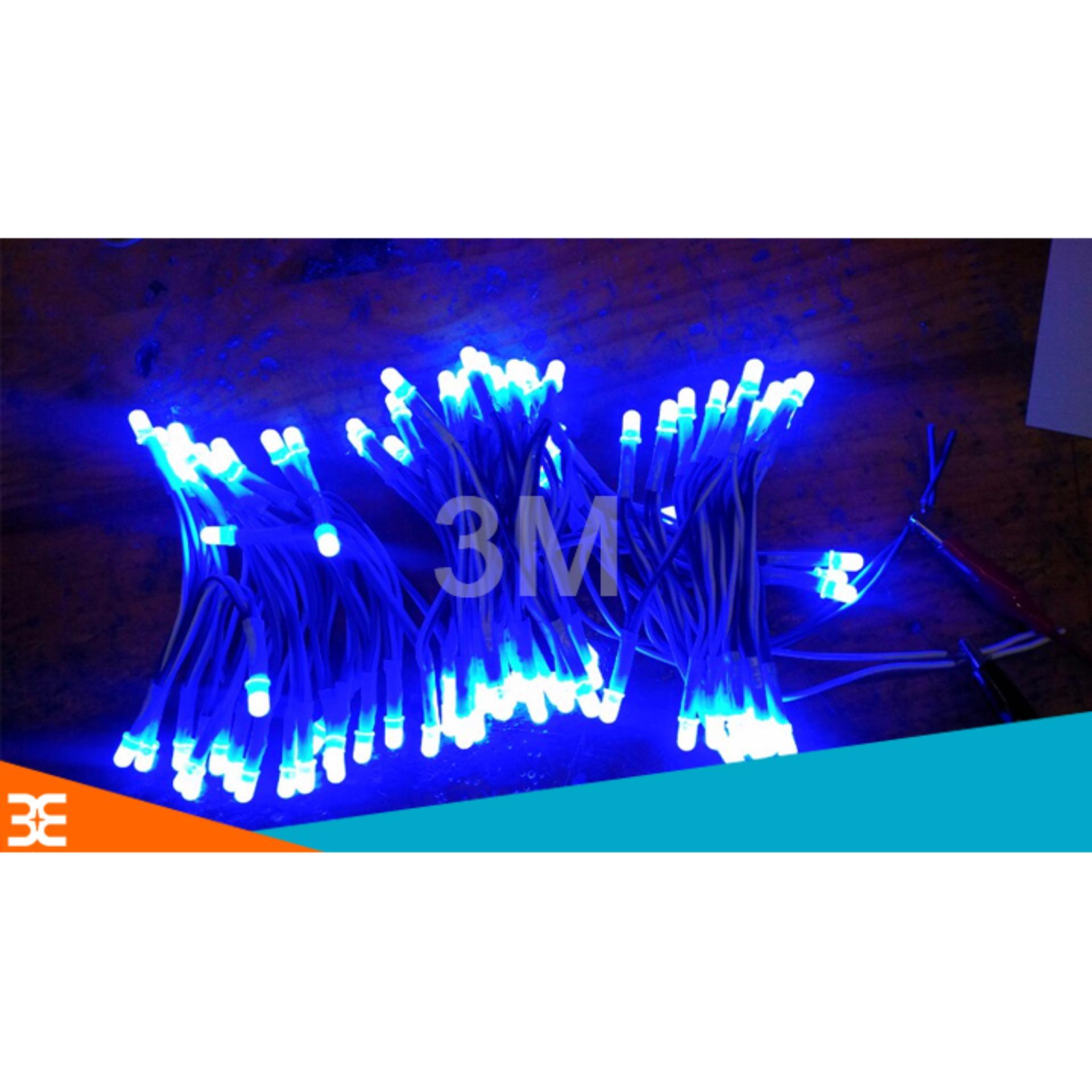 Bộ 100 bóng led liền dây 5VDC phi 5 sáng xanh dương siêu đẹp ( Cuộn dài 6m )