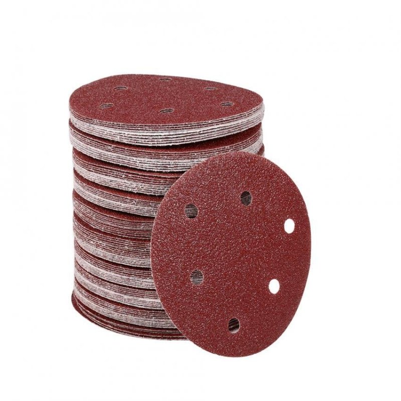 100Pcs 125mm Round Shape Orbit Sander Sand Paper Discs 6 Holes Grit Sanding Sheets (40#) - intl
