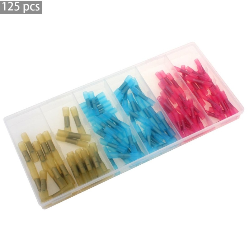 Bảng giá 125Pcs Waterproof Wire Connectors Heat Shrink Butt Wire crimp Terminal Connector Kit - intl