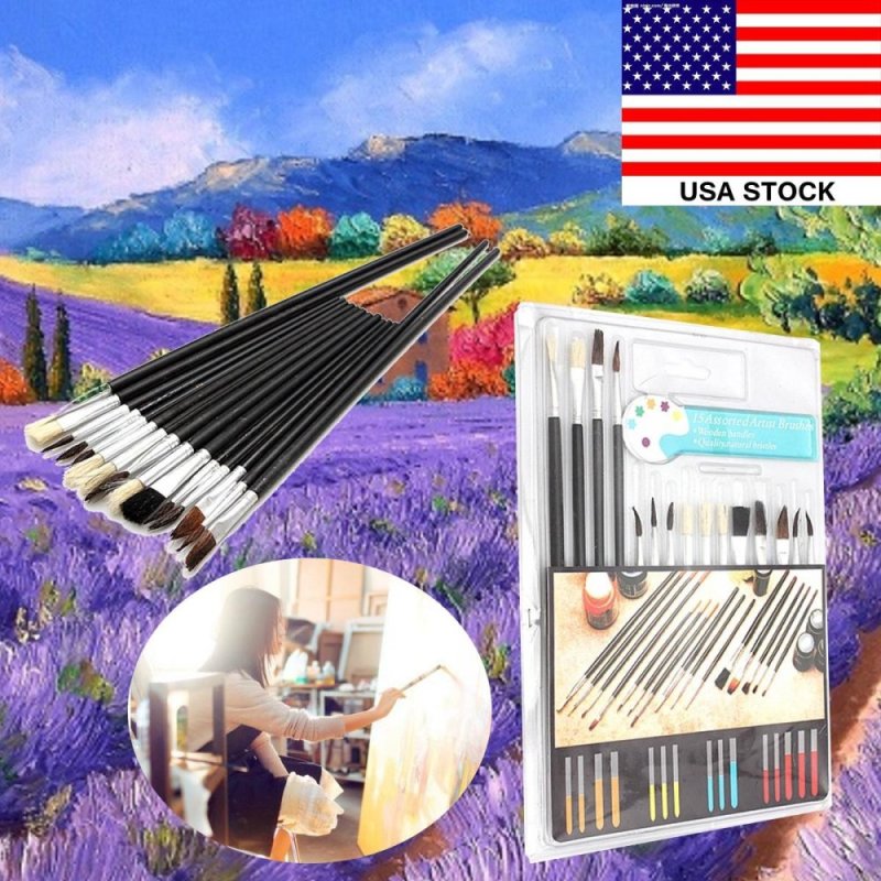 Mua 15Pcs Artist Paint Brushes Set Assorted Size Painting Oil Acrylic Watercolor Kit - intl