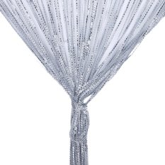 1pcs 1m*2m Silver Leather Line Curtain String Door Window Decor (Silver Grey)(Note:you may need 2pcs)
