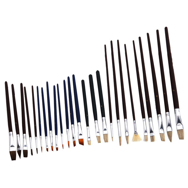 Mua 25 Pcs Multi-functional Wooden Handle Nylon Hair Artist Watercolor
Oil Painting Brush Pen Set