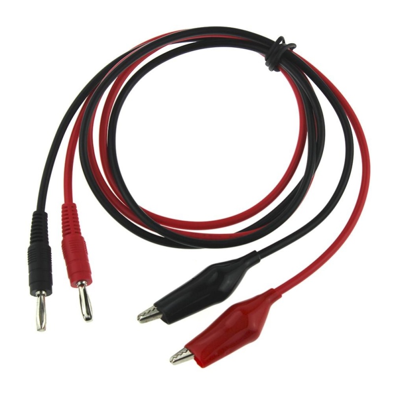 Bảng giá Mua 3ft Red Alligator Clip to Banana Plug Probe Cable Test Lead - intl
