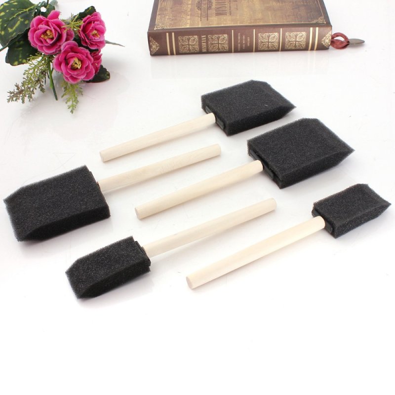 Mua 5x Black Foam Brush Sponge Wooden Handle Art Craft Painting Varnish Finishes New