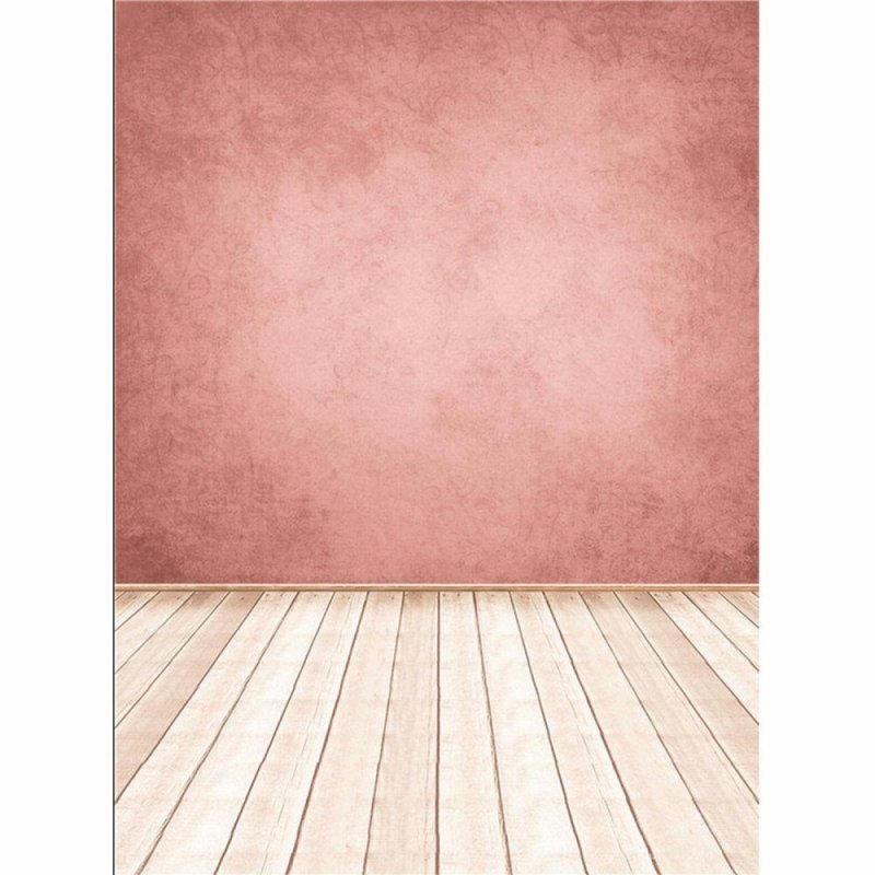 5x7ft Pink Wall Wooden Floor Vinyl Studio Background Props Photography Backdrops - intl