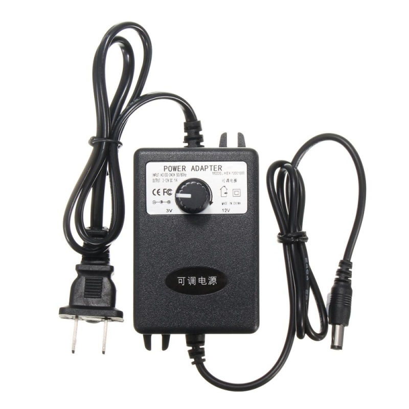 Bảng giá Adjustable AC/DC Adapter 3-12V 1A Power Supply Motor Speed Controller US Plug - intl