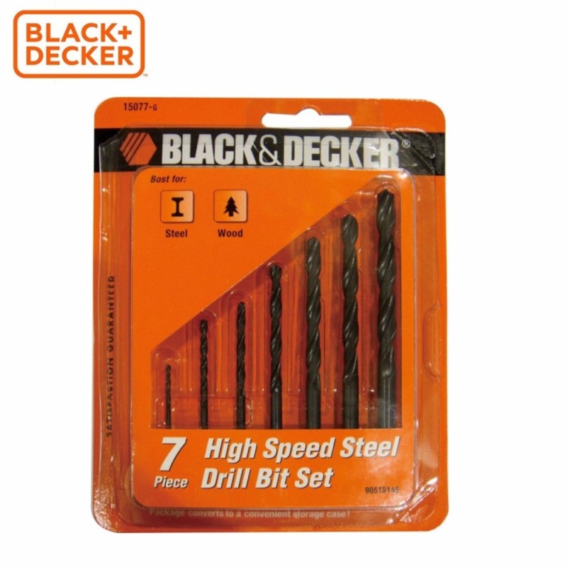 BLACK+DECKER - 15077G Hộp mũi khoan kim loại 7 chi tiết