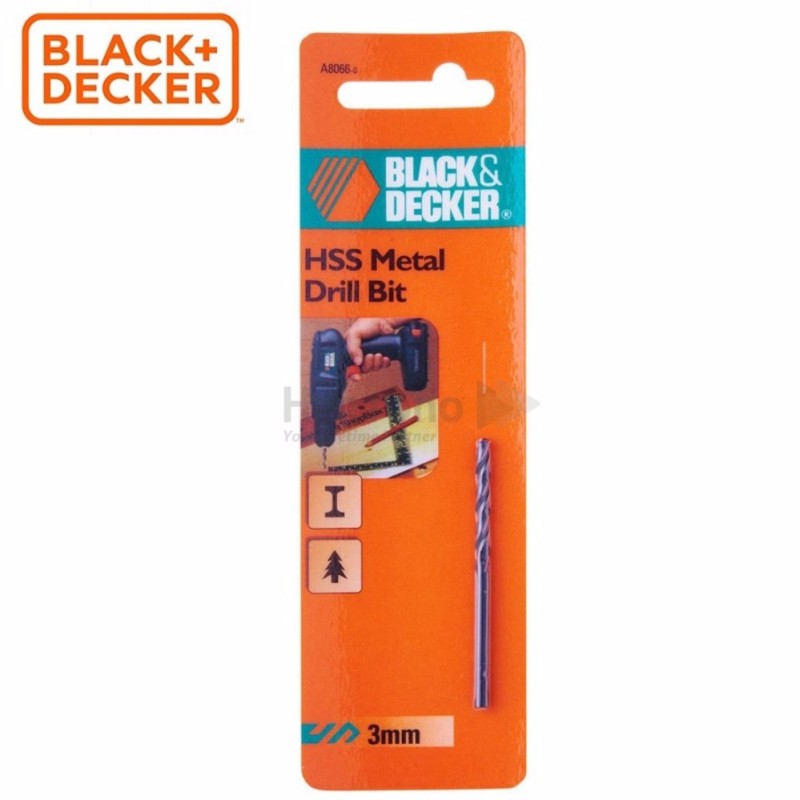 BLACK+DECKER - A8066 Mũi khoan sắt HSS 3mm