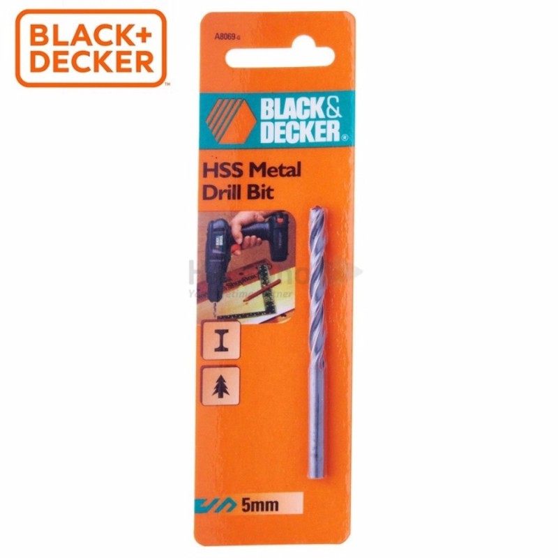 BLACK+DECKER - A8069 Mũi khoan sắt HSS 5mm