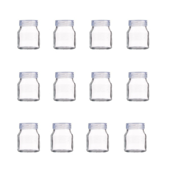 Bộ 12 hũ thủy tinh làm sữa chua nắp nhựa  