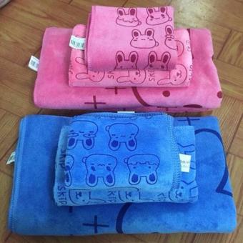 Bộ 2 khăn mặt Thái Lan cao cấp siêu mềm mịn cho mẹ và bé (KIBA)(Xanh dương nhạt)  