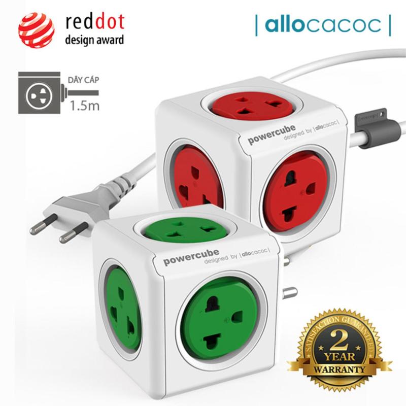 Bảng giá Bộ 2 Ổ Cắm Điện Allocacoc PowerCube Extended + Original 10 Ổ Cắm Dây Cáp 1.5m - Hàng Nhập Khẩu