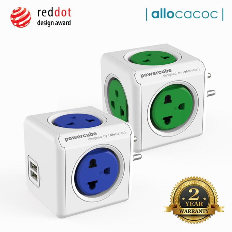 Bảng giá Bộ 2 Ổ Cắm Điện Allocacoc PowerCube Original 2 Sạc USB + 9 Ổ Cắm - Hàng Nhập Khẩu