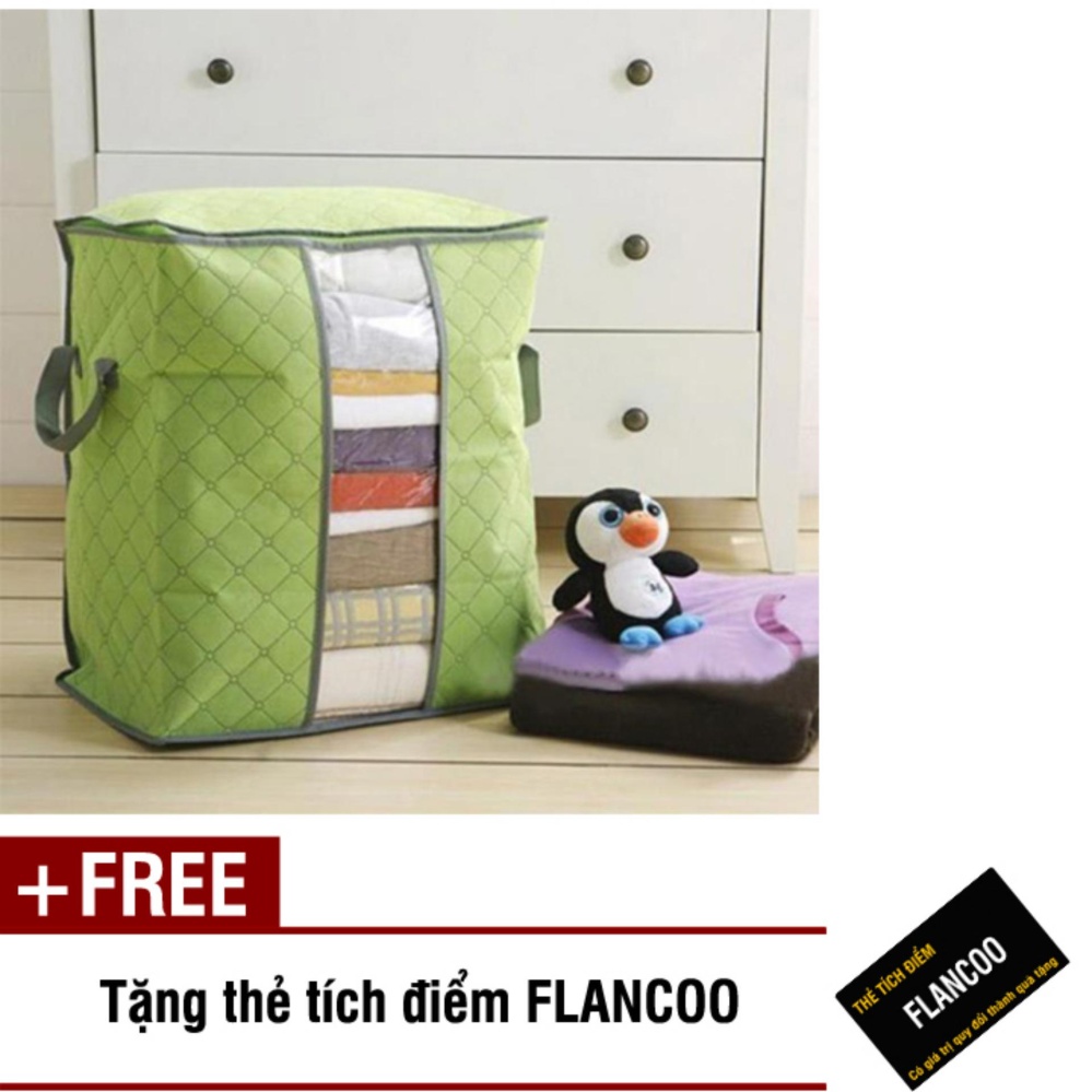 Bộ 2 túi vải đựng đồ size 50 Flancoo 0474 (Xanh lá) + Tặng kèm thẻ tích điểm Flancoo