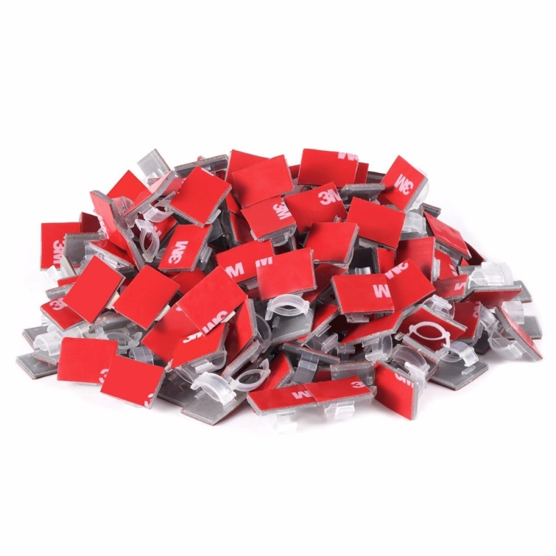 Bảng giá Bộ 20 cái Clips - nẹp kẹp dây cáp điện tiện dụng có sẵn keo 3M màu trong suốt 13mmx18mm