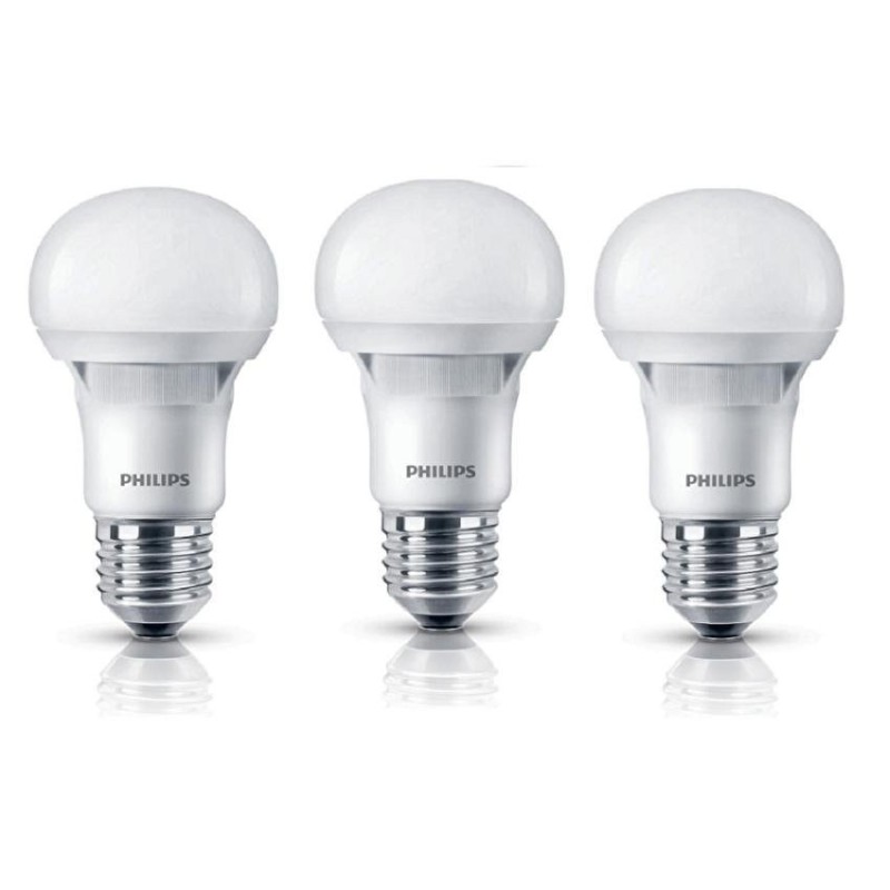 Bộ 3 bóng đèn Philips Ecobright LEDBulb 5-60W E27 6500K A60 (Ánh sáng trắng)